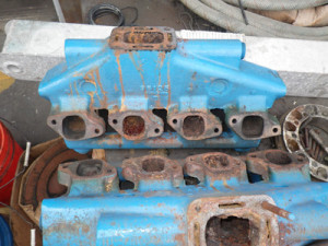 exhaust manifolds removed from engine